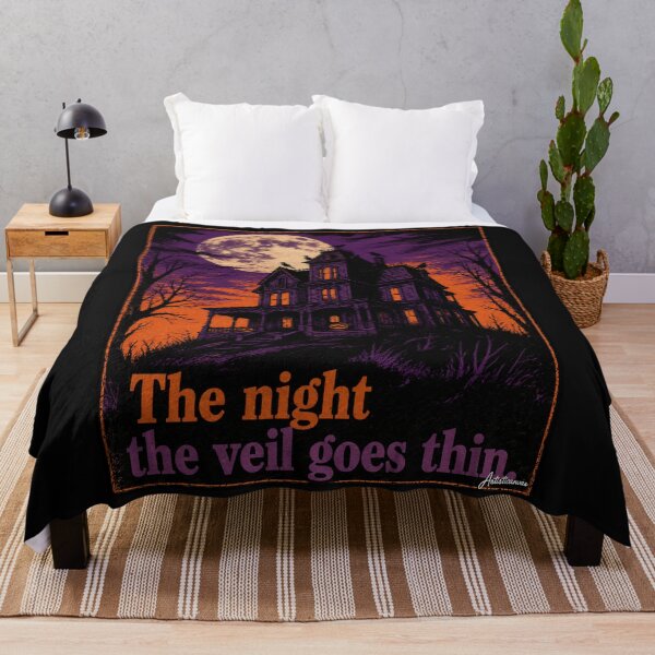 Item preview, Halloween Victorian Haunted House Full Moon Linocut Art Print designed and sold by Artisticanvas.
