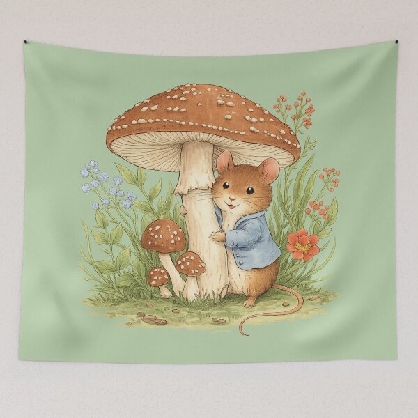 Item preview, Cozy Mouse In Fairy Forest – Gentle Nature Poetry designed and sold by iamdesigns14.
