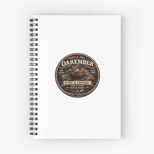 Item preview, OakEmber Fire & Smoke | Vintage BBQ Badge | Premium grill design designed and sold by OakEmber.