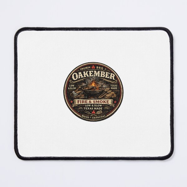 Item preview, OakEmber Fire & Smoke | Vintage BBQ Badge | Premium grill design designed and sold by OakEmber.