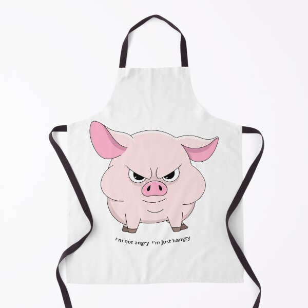 Item preview, I'm Not Angry I'm Just Hangry Cute Grumpy Pig designed and sold by DreamyBrushArt.