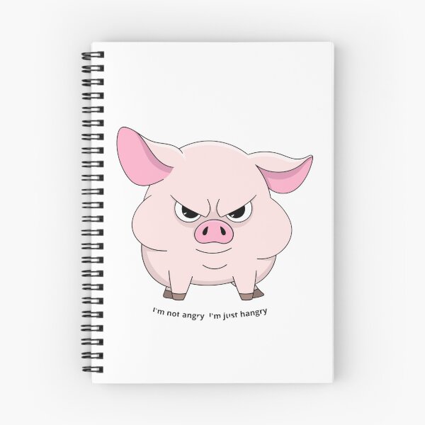 Item preview, I'm Not Angry I'm Just Hangry Cute Grumpy Pig designed and sold by DreamyBrushArt.