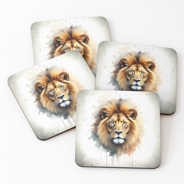 Item preview, A watercolor lion's head designed and sold by Marcu Ioachim.