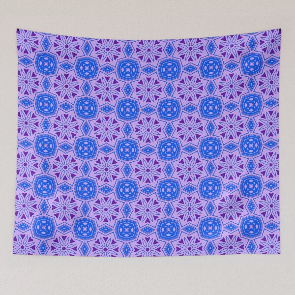 Item preview, Blue Purple Abstract Geometric Star Pattern designed and sold by SweetLilith.