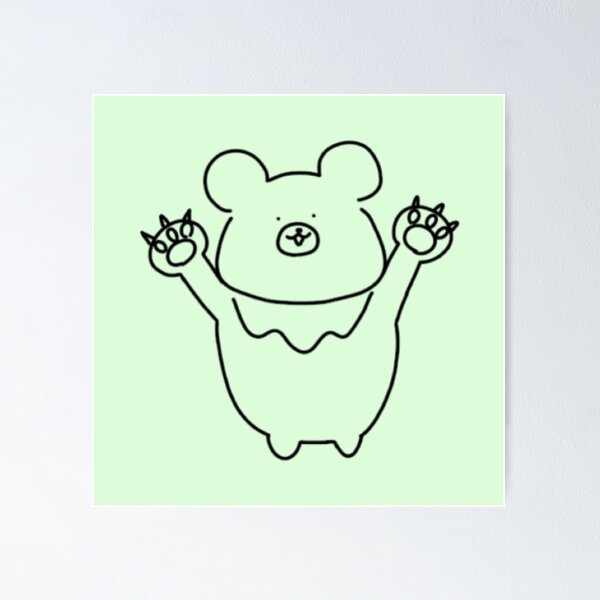 Item preview, Cute Minimalist Line Art Bear Waving Hands designed and sold by EllaCraftz.