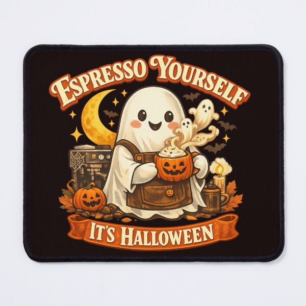 Item preview, Espresso Yourself It's Halloween Ghost Barista designed and sold by FrameFlow.