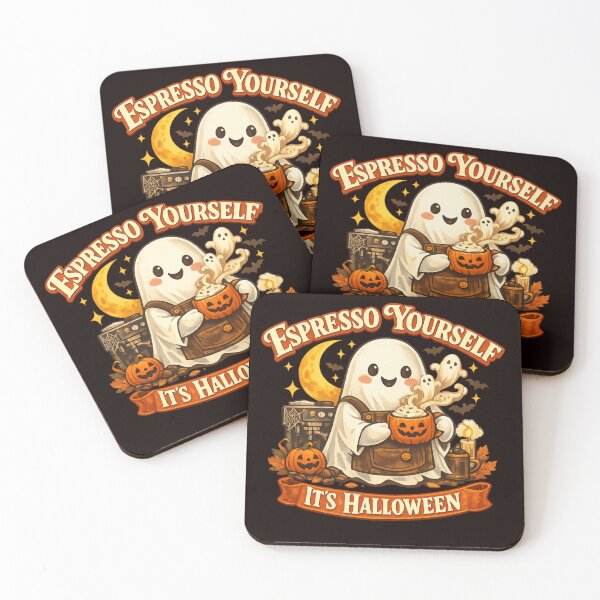 Item preview, Espresso Yourself It's Halloween Ghost Barista designed and sold by FrameFlow.