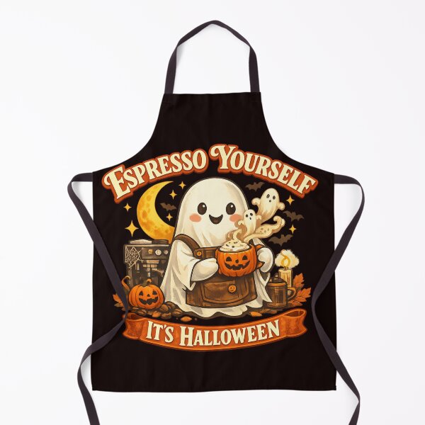 Item preview, Espresso Yourself It's Halloween Ghost Barista designed and sold by FrameFlow.