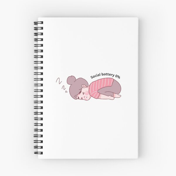 Item preview, Social Battery 0% - Funny Tired Sleeping Girl designed and sold by DreamyBrushArt.