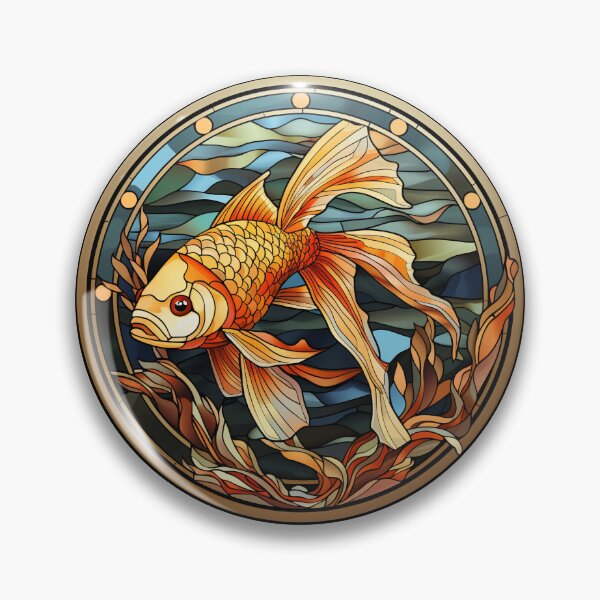 Item preview, Gold Fish Stained Glass Leadlight Artistic Design Boys Girls designed and sold by rafaeltto.