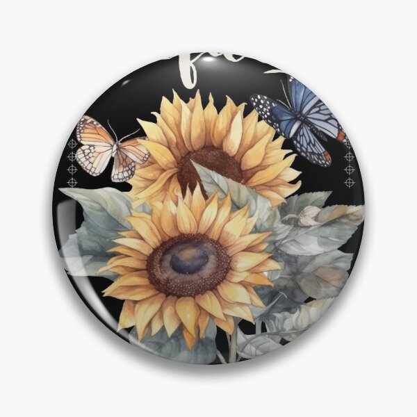 Item preview, sun flower and butterflies watercolor designed and sold by gulnaz797.