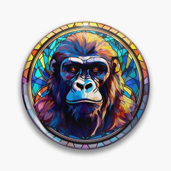 Item preview, Gorilla Stained Glass Leadlight Artistic Design Boys Girls designed and sold by rafaeltto.