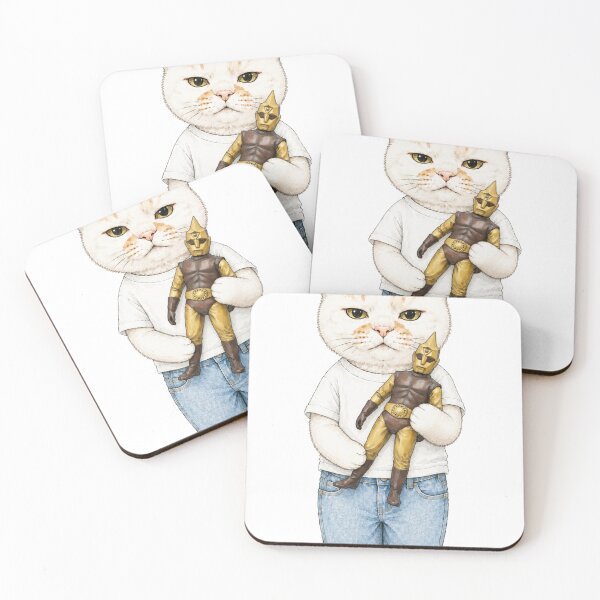 Item preview, Cat Holding a Vintage Spectreman Figure designed and sold by Komatoya.