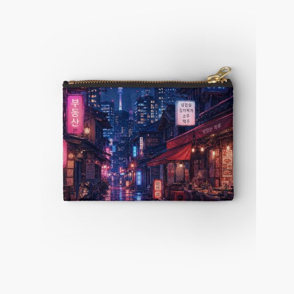 Item preview, Neon alley in rainy Seoul designed and sold by nirinalovell.