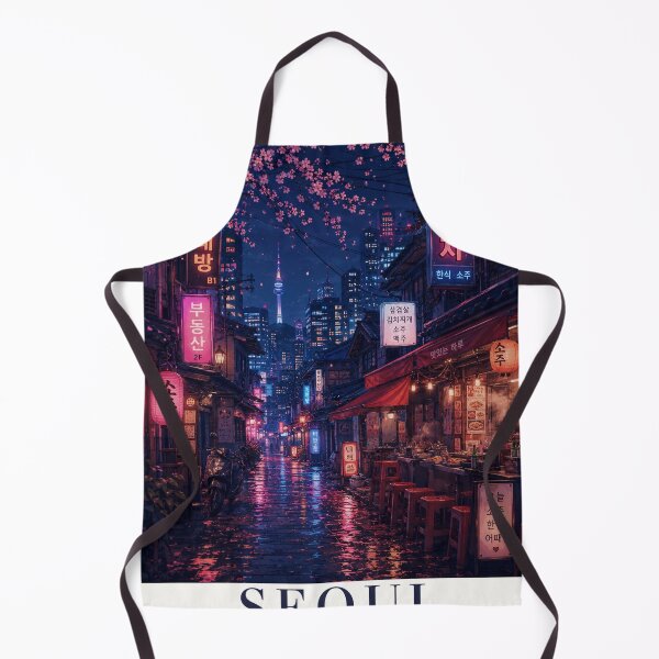 Item preview, Neon alley in rainy Seoul designed and sold by nirinalovell.