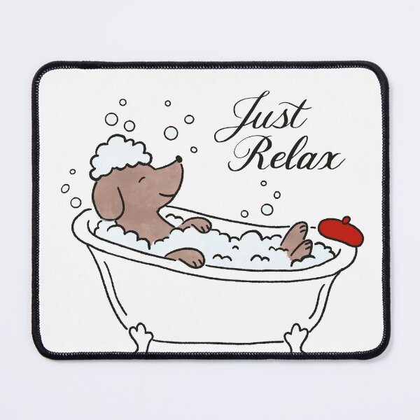 Item preview, Cute Dachshund Bubble Bath Just Relax Illustration designed and sold by pinkystickstore.