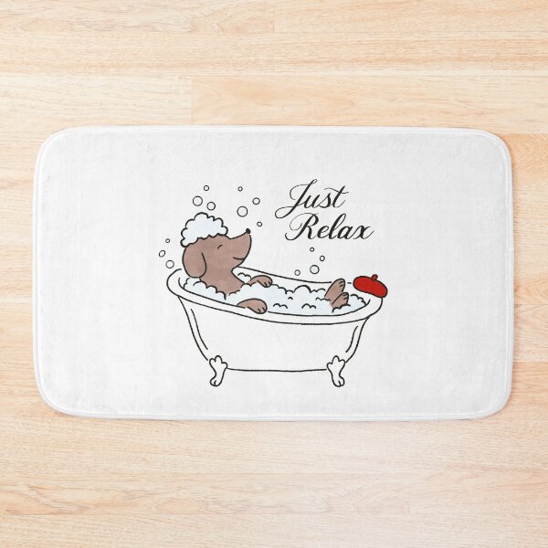 Item preview, Cute Dachshund Bubble Bath Just Relax Illustration designed and sold by pinkystickstore.