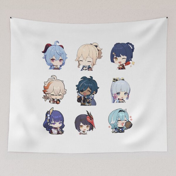 Aperçu de l'œuvre Genshin Impact Personnages Chibi créée et vendue par PeaceTypo.