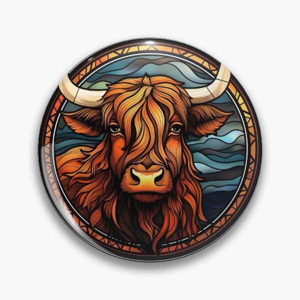 Item preview, Highland Cow Stained Glass Leadlight Artistic Design Boys Girls designed and sold by rafaeltto.