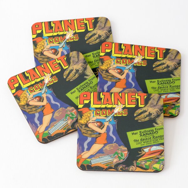 Item preview, Planet Comics - Vintage Sci-Fi Comic Style Alien Monster Battle Art for Retro Comic Fans designed and sold by RickE.