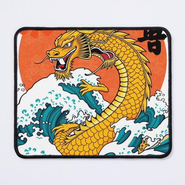 Item preview, Japanese Dragon Rising from Ocean Waves Ukiyo-e Style T-Shirt Design designed and sold by oleend.