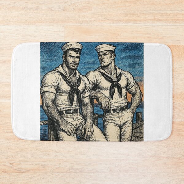 Item preview, 1940s Weaverville Sailors Midnight Calling North Carolina Gay Art Design designed and sold by ItsAKinkThing.
