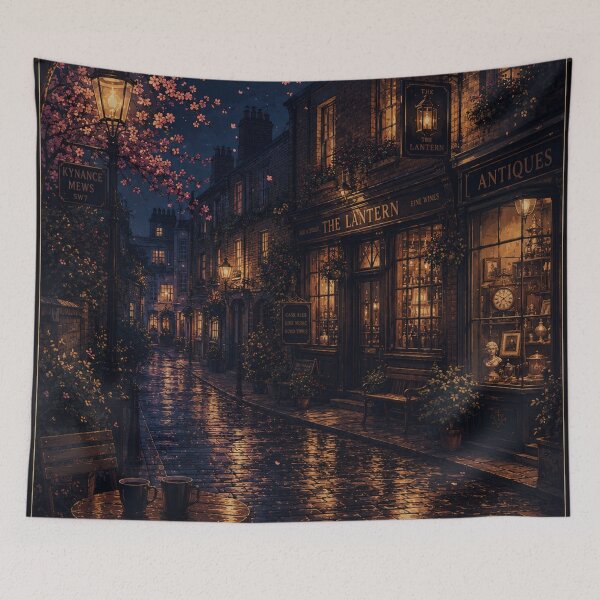 Item preview, Cozy London mews at night designed and sold by nirinalovell.