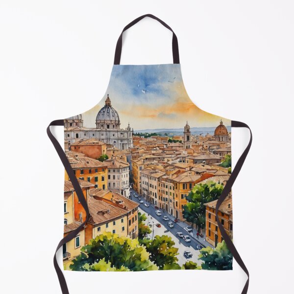 Item preview, Sunset Rome Italy St Peters Basilica Watercolor Cityscape Art designed and sold by UmSkelig834.