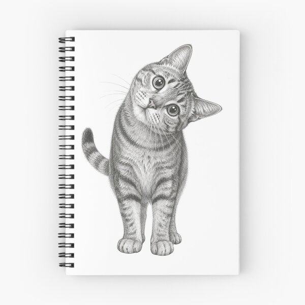 Item preview, Curious Cat Head Tilt Pencil Sketch designed and sold by CMA Design Studio.
