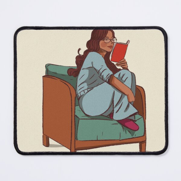 Item preview, A woman reading aboook on Green chair designed and sold by Hessah-HA.