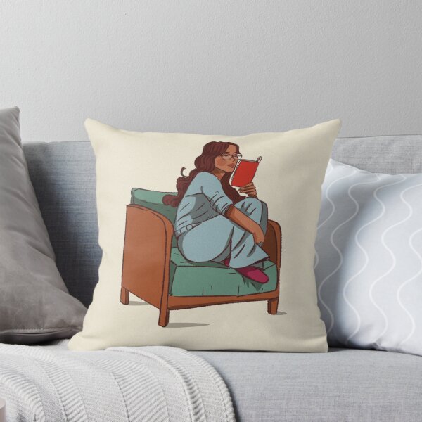 Item preview, A woman reading aboook on Green chair  designed and sold by Hessah-HA.