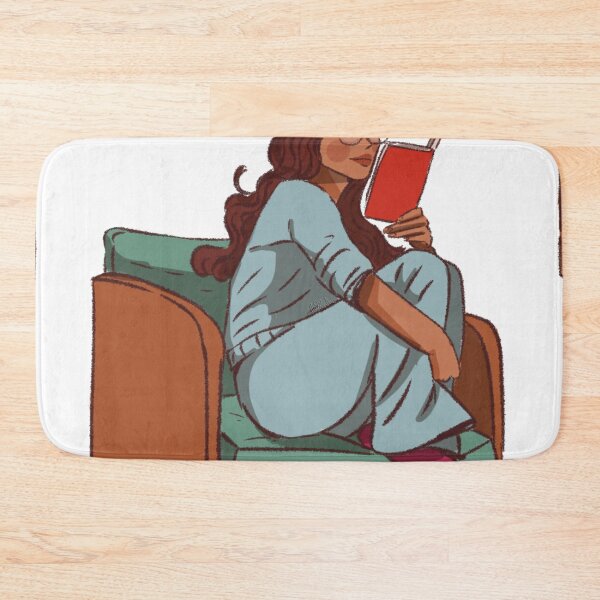Item preview, A woman reading aboook on Green chair  designed and sold by Hessah-HA.