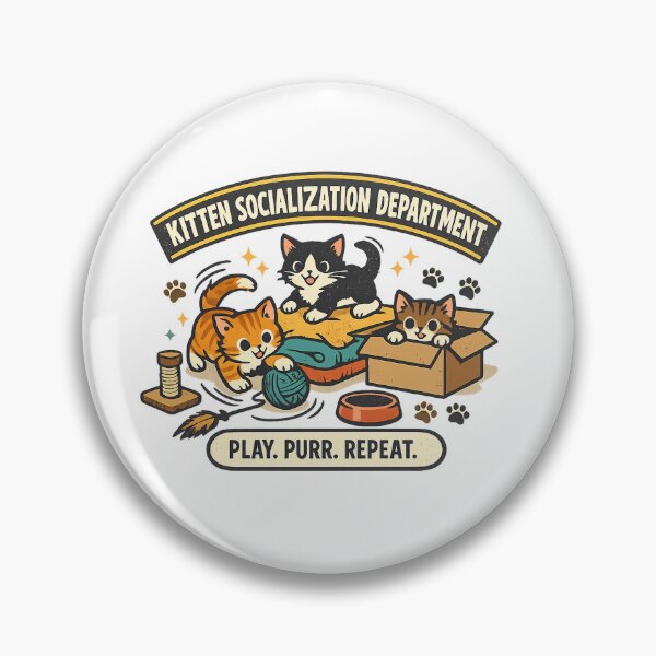 Item preview, Kitten Socialization Department – Play Purr Repeat Funny Cat Rescue Design designed and sold by Concrete Coffee Studio.