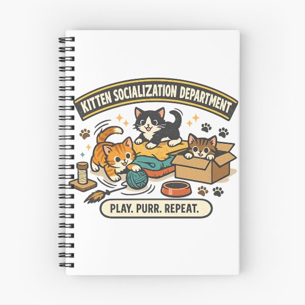 Item preview, Kitten Socialization Department – Play Purr Repeat Funny Cat Rescue Design designed and sold by Concrete Coffee Studio.