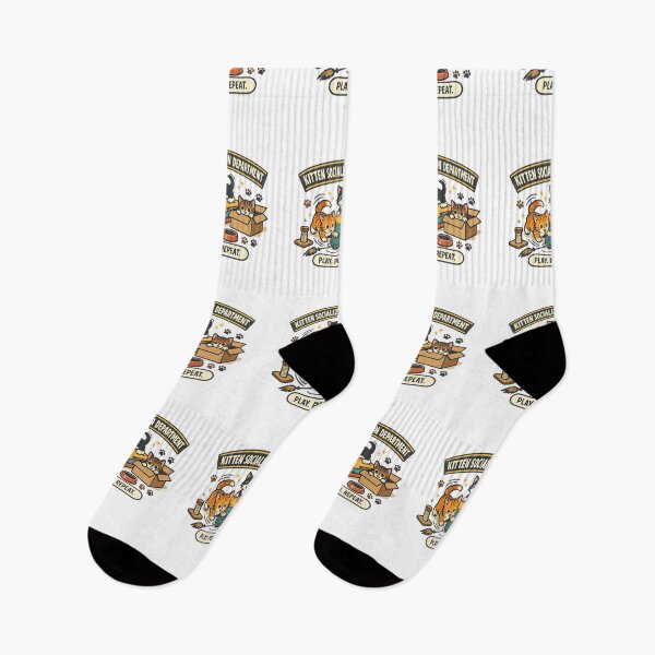 Item preview, Kitten Socialization Department – Play Purr Repeat Funny Cat Rescue Design designed and sold by Concrete Coffee Studio.