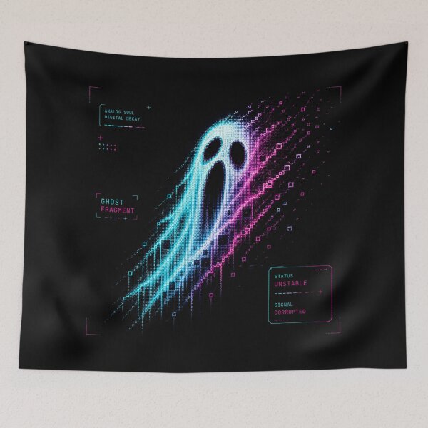 Item preview, Ghost Fragment – Glitch Spirit Dissolving into Digital Static designed and sold by JupiterGlitchEmpire.