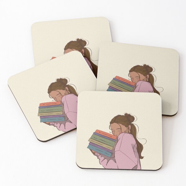 Item preview, A woman in pink shirt with her books  designed and sold by Hessah-HA.