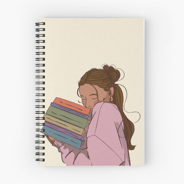 Item preview, A woman in pink shirt with her books  designed and sold by Hessah-HA.