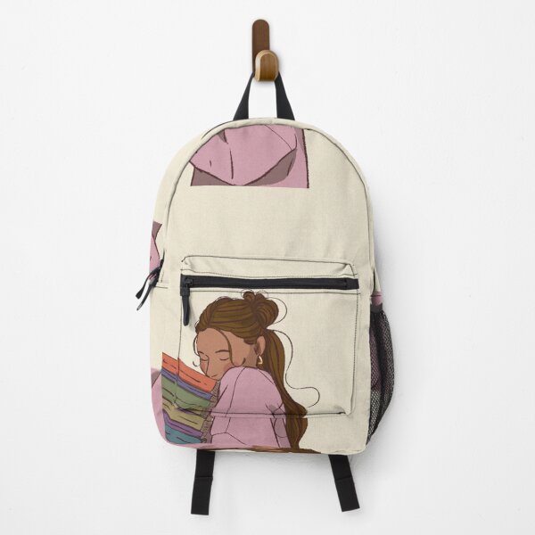 Item preview, A woman in pink shirt with her books designed and sold by Hessah-HA.