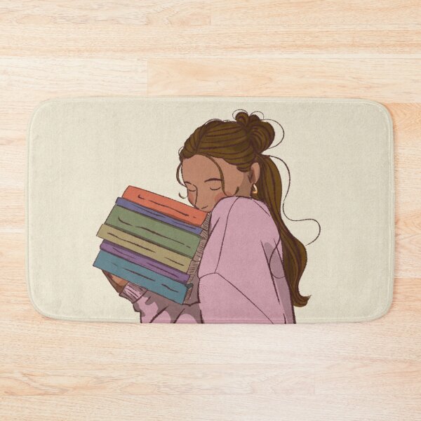 Item preview, A woman in pink shirt with her books  designed and sold by Hessah-HA.