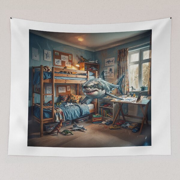 Item preview, Shark Swimming In Childs Bedroom designed and sold by Home Decor Art.