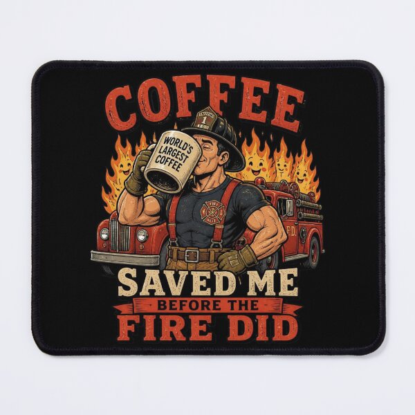 Item preview, Funny Firefighter Gift Coffee Saved Me Fireman Fire Dept Design designed and sold by thoughtswear.