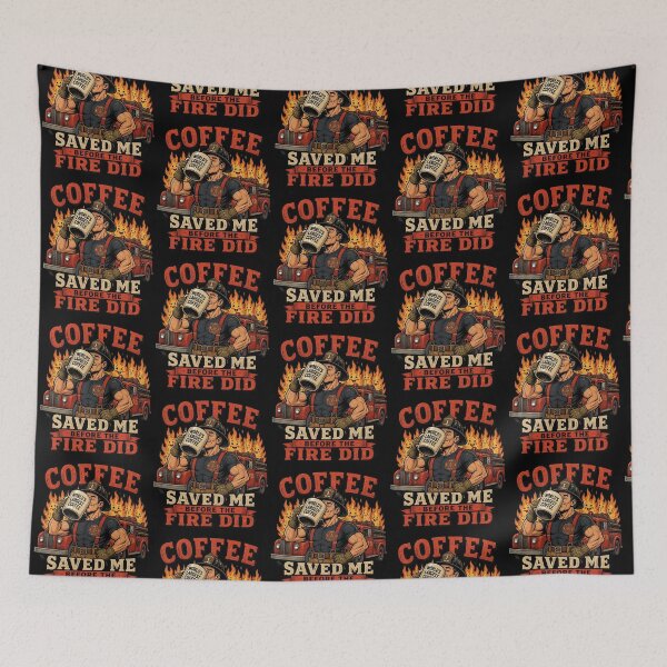 Item preview, Funny Firefighter Gift Coffee Saved Me Fireman Fire Dept Design designed and sold by thoughtswear.