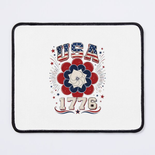 Item preview, USA 1776 Patriotic Flower Mandala PNG | Vintage American Bloom Design | 4th of July Varsity Fireworks Sublimation Clipart designed and sold by Igrowlab254.