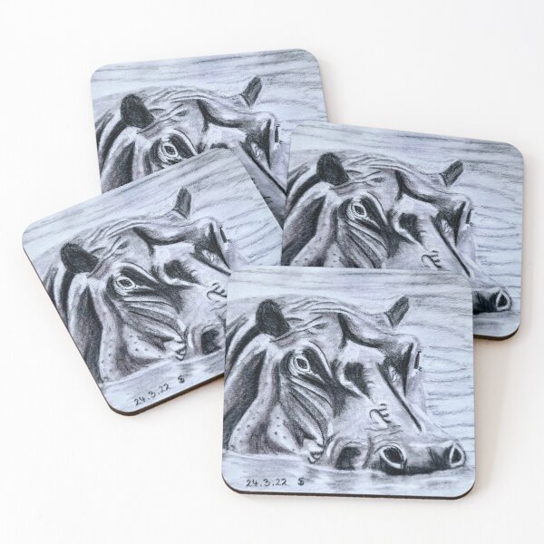 Item preview, hippopotamus in the water designed and sold by AceNeela.