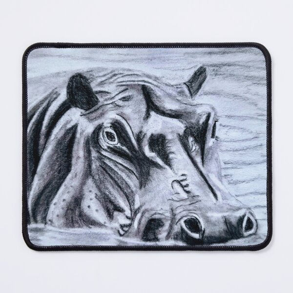 Item preview, hippopotamus in the water designed and sold by AceNeela.