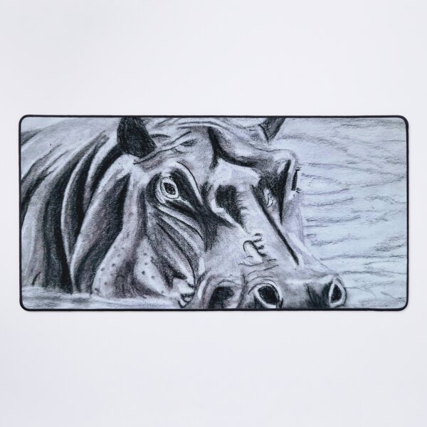 Item preview, hippopotamus in the water designed and sold by AceNeela.