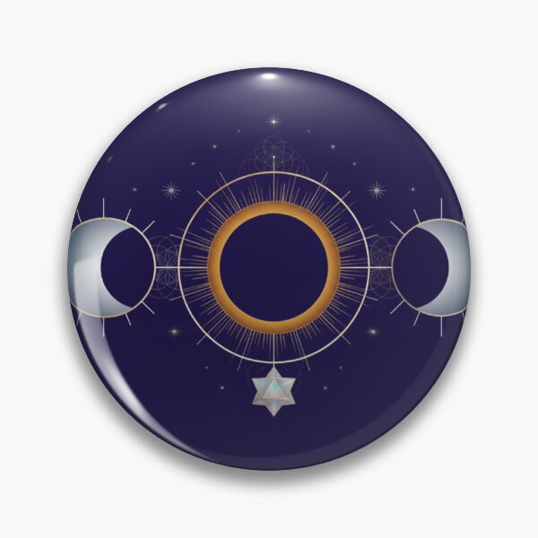 Item preview, Celestial Moon Phases & Sacred Geometry | Mystic Sun and Lunar Eclipse Art designed and sold by 63Hotpeppers.