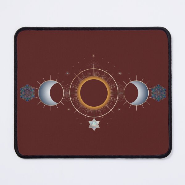 Item preview, Celestial Moon Phases & Sacred Geometry | Mystic Sun and Lunar Eclipse Art designed and sold by 63Hotpeppers.