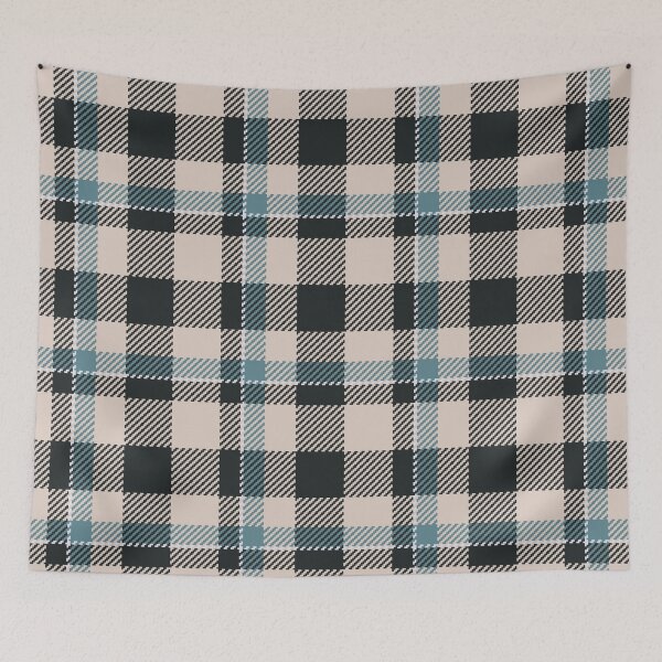 Item preview, Teal, Beige and Black Tartan Pattern designed and sold by TeeGeeTees.